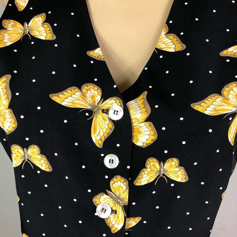 Vintage 90βs Polka Dot Butterfly Vest - Picture 2 of 9